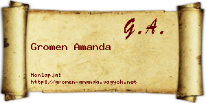 Gromen Amanda névjegykártya